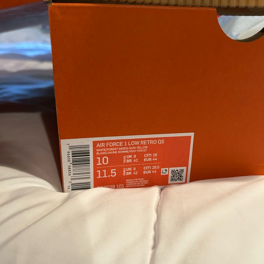 Nike Air Force 1 Low Retro QS in White and Orange